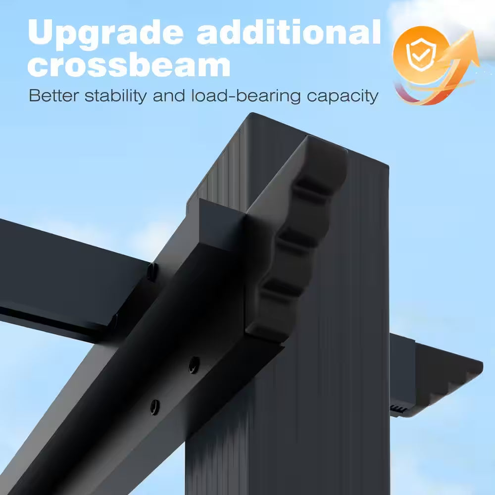 16 Ft. W X 12 Ft. D Aluminum Pergola Outdoor with Dark Gray Retractable Canopy